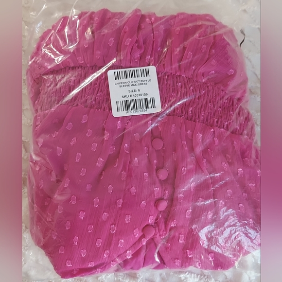 NWT Torrid Festi Chiffon Clip Dot Ruffle Sleeve Maxi Dress NEW - Picture 6 of 8